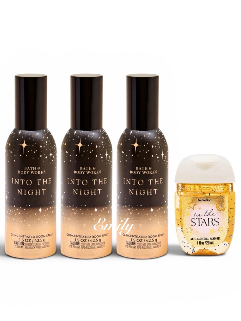 3X Bath & Body Works INTO THE NIGHT Room Spray + PocketBac Bundle NEW